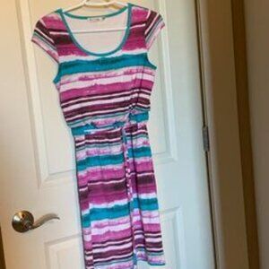 blue/white/purple Revolution dress, XS